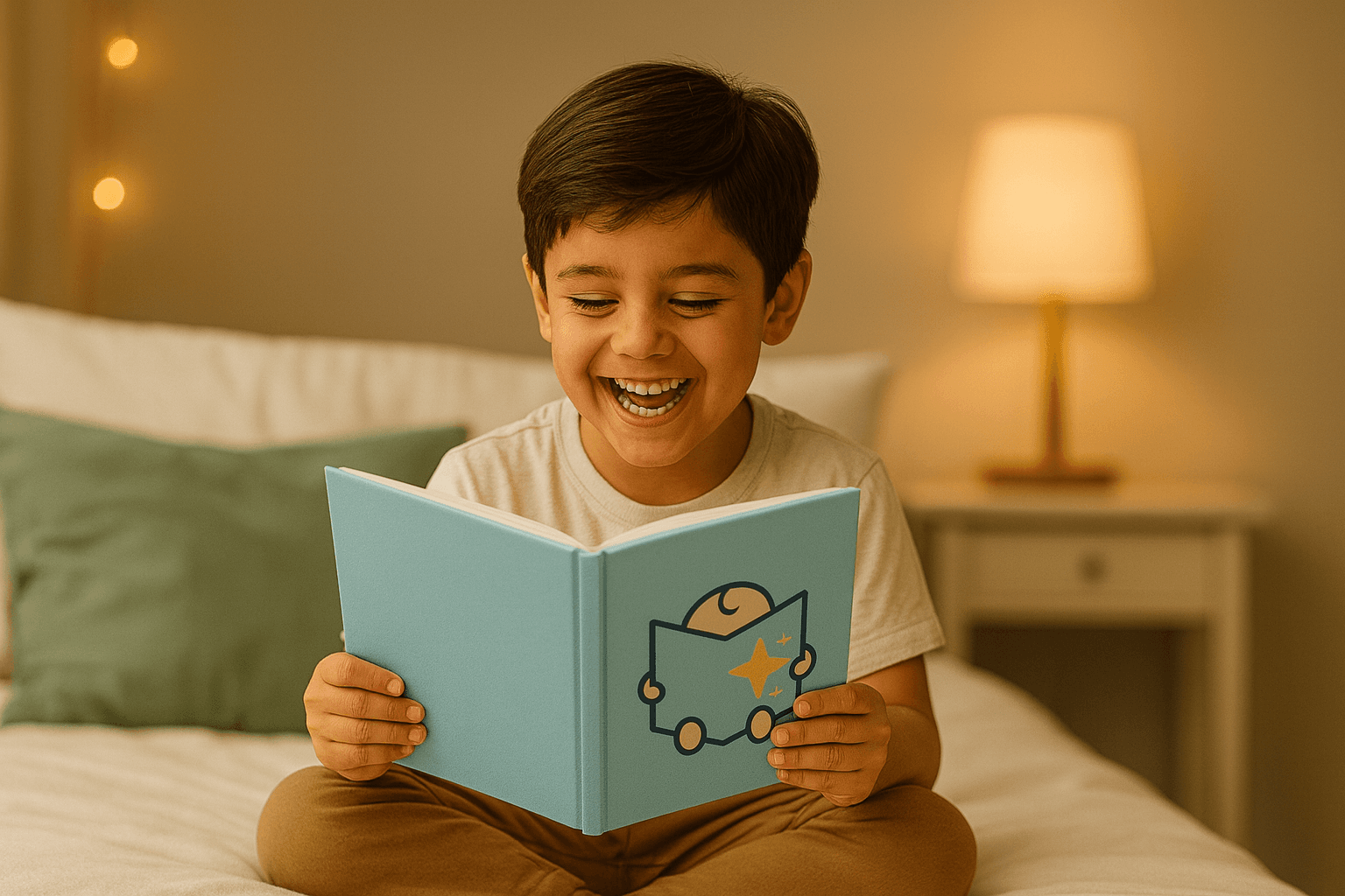 Child reading a StoryGlo book